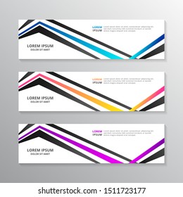 Business Banner Template, Layout Background Modern Design, Corporate Geometric web header or footer in gradient color Vector