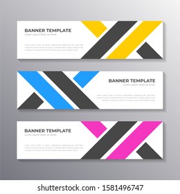 Business Banner Template, Layout Background Design, Corporate Geometric web header or footer in gradient color Vector