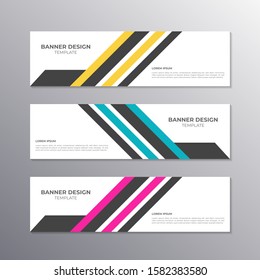 Business Banner Template, Layout Background Design, Corporate Geometric web header or footer in gradient color Vector