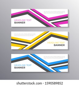 Business Banner Template, Layout Background Design, Corporate Geometric web header or footer in modern color Vector