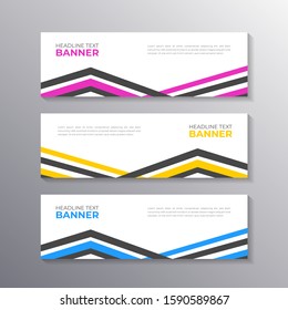 Business Banner Template, Layout Background Design, Corporate Geometric web header or footer in modern color Vector