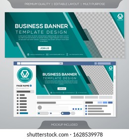 business banner template with minimalist concept and modern layout design use for web banner and promotion kit ads