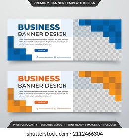 business banner template with minimalist and modern style use for business web banner ads