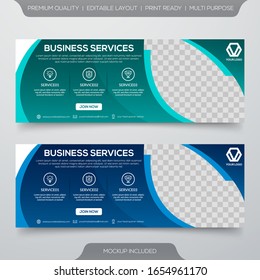 business banner template with modern and minimalist concept design use for web banner and ads header