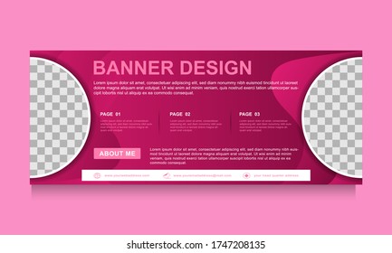 business banner template. modern and minimalist design concepts. web banners or marketing promotion media. red heart gradient. vector illustration