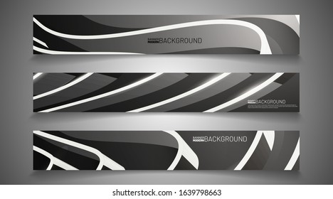 Business banner vector template. corrugated shapes against a gray and white background