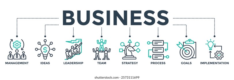 Business banner web icon vector illustration