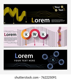 Business banner,flyer,poster,cards template design.For print.Technology brand logo design.Vector illustration.
