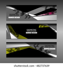 business banners abstract geometric background, vector illustration