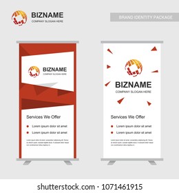 Business banners ads design with logo and creative design vector