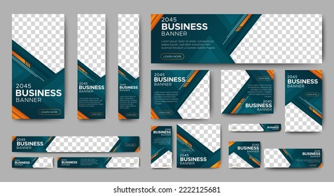 Business banners design web template Set, Horizontal header web banner. Modern cover header background for website design, Social Media Cover ads banner, flyer, invitation card