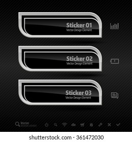 Business banners on the dark background. Vector design elements for infographics.