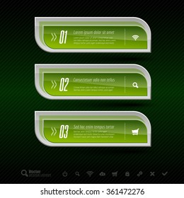 Business banners on the dark background. Vector design elements for infographics.