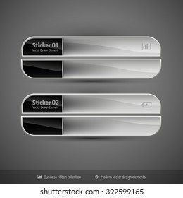 Business banners on the dark background for infographics webdesigns ets. Vector design elements.