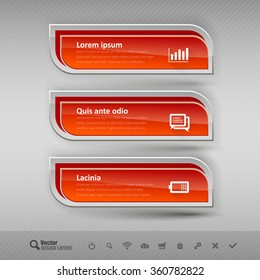 Business banners on the light gray background. Vector design elements for infographics.