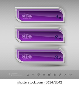Business banners on the light gray background. Vector design elements for infographics.