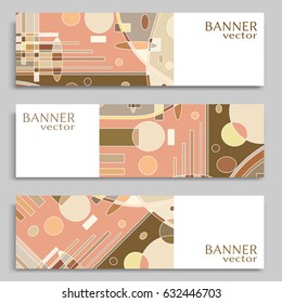 Business banners set isolated elements, horizontal template layout for website design. Simple geometric shapes, creative cover header in rectangle size. Modern art, vector geometry abstract background