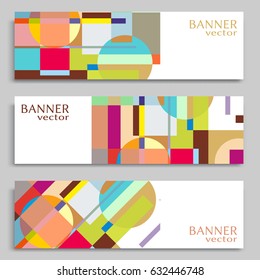 Business banners set isolated elements, horizontal template layout for website design. Simple geometric shapes, creative cover header in rectangle size. Modern art, vector geometry abstract background