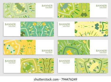 Business banners set isolated elements, headline template layout for website design. Simple geometric shapes, creative cover header in rectangle size. Modern art, vector geometry abstract background