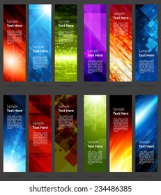 Business Banners set for website abstract modern background design. Geometric and blurred lights effect background. 