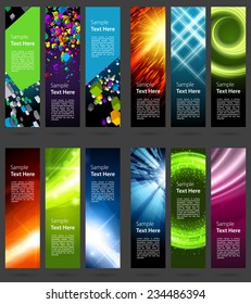 Business Banners set for website abstract modern background design. Geometric and blurred lights effect background. 