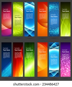 Business Banners set for website abstract modern background design. Geometric and blurred lights effect background. 