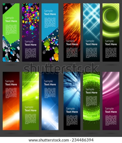 Business Banners set for website abstract modern background design. Geometric and blurred lights effect background. 
