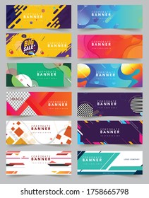 business banners templates collection colorful abstract. 