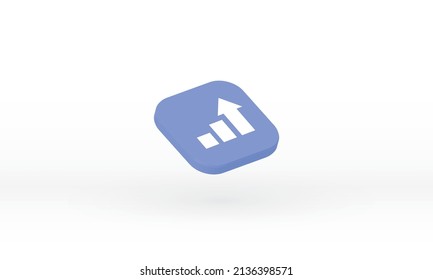 Business bar chart icon, Symbol graph or chart icon isolated white background