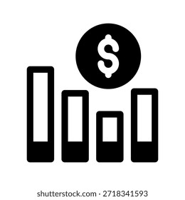 Ilustración de diseño de símbolo de Vector de icono de gráfico de barras de negocios
