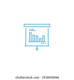 icono de presentación del gráfico de barras de trabajo en azul sobre fondo en blanco y negro. diagrama, informe, negro, gráfico, ilustración, flecha, diseño, vector, crecimiento, finanzas, plano, marketing, símbolo