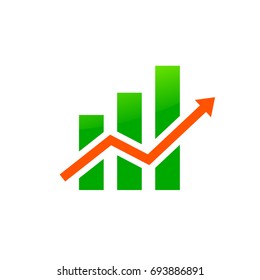 Business bar graph chart icon vector illustration.