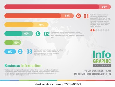 Business Bar Percentage Chart Infographic. Business Report Creative Marketing. Business Success.