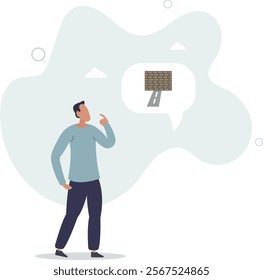 Business barrier, obstacle or difficulty, road block or career struggle, trouble or problem to be solved,flat characters.