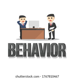 business behavior character on white background