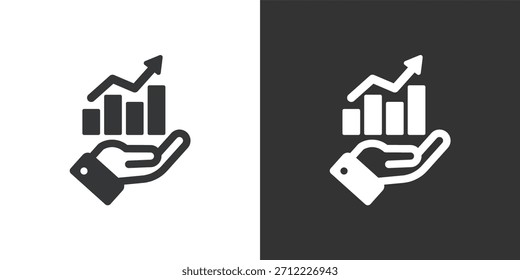 Icono de beneficio empresarial. Icono de la serie de glifos sólidos