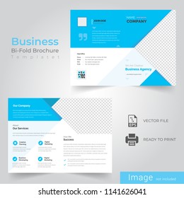 Business Bi Fold Brochure Or Magazine Cover Design Vector Template.Eps 10