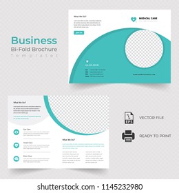 Business Bi Fold Brochure Or Magazine Cover Design Vector Template.Eps 10