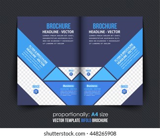 Business Bi-Fold Brochure. Corporate Leaflet, Cover Design