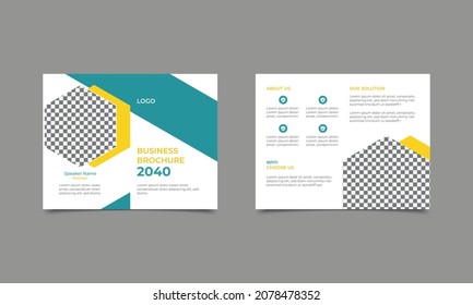 Folleto de bipliegue empresarial plantilla de vector de diseño creativo y limpio..eps