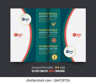 Business Bi-Fold Brochure Design. Corporate Leaflet, Cover Template