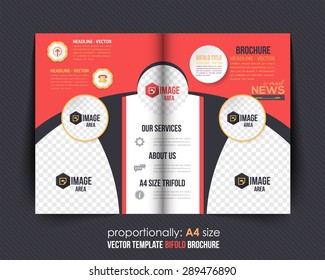 Business Bi-Fold Brochure Design. Corporate Leaflet, Cover Design Template