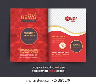 Business Bi-Fold Brochure Design. Corporate Leaflet, Cover Template