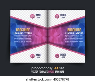 Business Bi-Fold Brochure Design. Corporate Leaflet, Cover Template