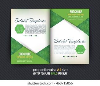 Business Bi-Fold Brochure Design. Corporate Leaflet, Cover Template