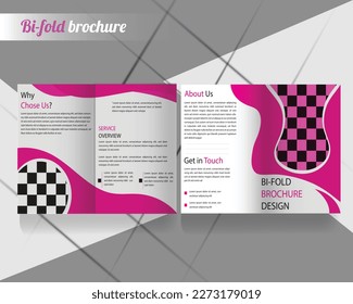 business bi-fold brochure design template