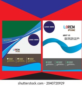 Business bifold brochure or flyer design vector.