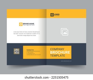 business bifold brochure or magazine cover design template. Vector modern brochure cover