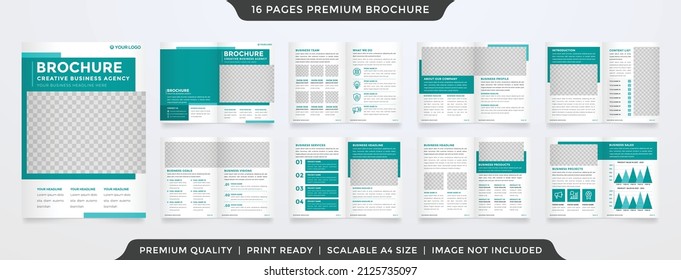 business bifold brochure presentation layout template with modern and minimalist style use for annual report, proposal template and company profile