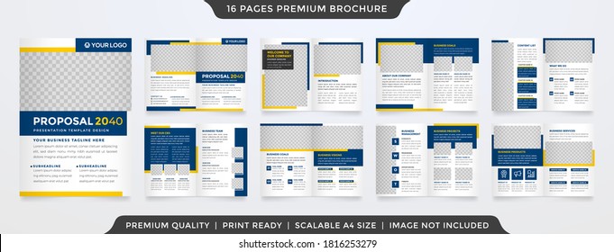 business bifold brochure template with clean layout and simple style use for business profile and annual report